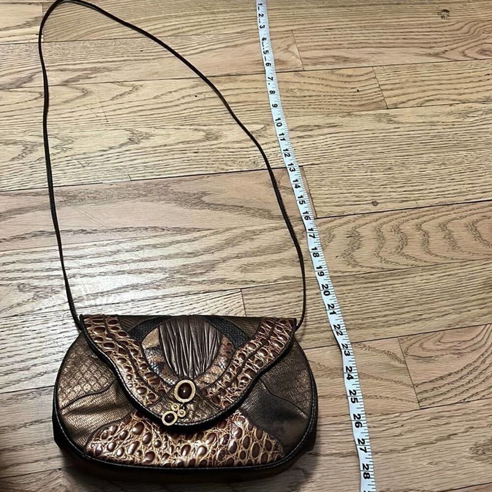 Sharif Leather Bronze Chic Patchwork Crossbody Bag - image 8